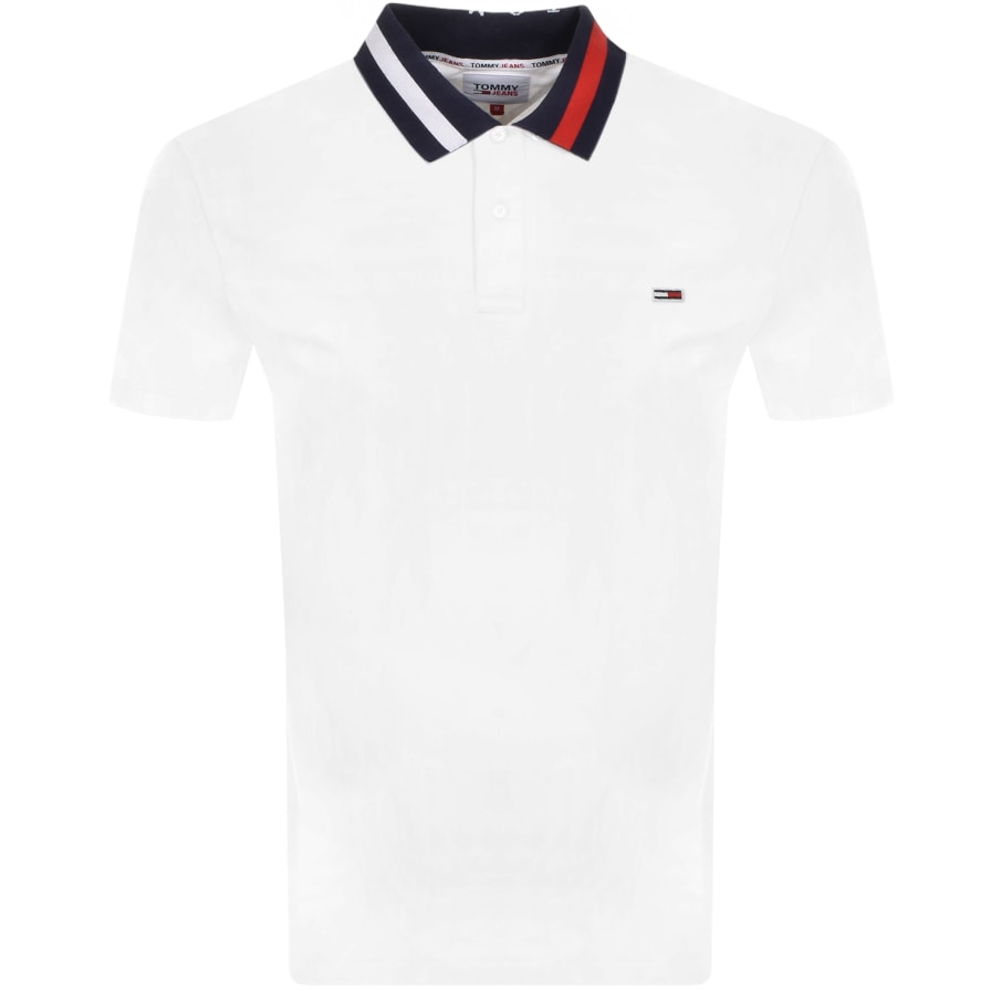 Alternative Image for ProductTommy Jeans Flag Polo T Shirt White1